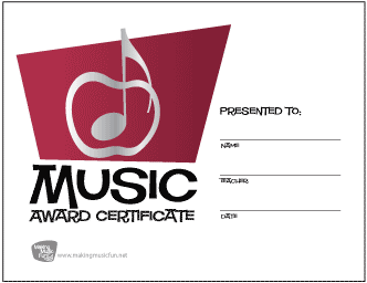 Silver Apple Music Award Certificate (Red)