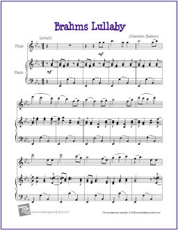 Brahms Lullaby Easy Flute Sheet Music