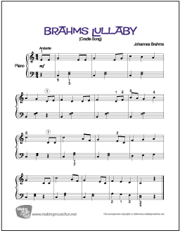 Brahms Lullaby Easy Piano