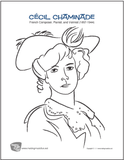 Cécile Chaminade Composer Coloring Page