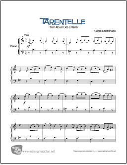 Tarentelle Easy Piano Sheet Music