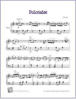 Polonaise Op. 53 Easy Piano Sheet Music