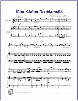 Eine Kleine Nachtmusik Alto Sax Sheet Music