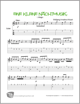 Eine Kleine Nachtmusik Guitar Sheet Music