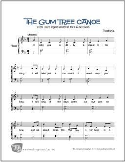 Gum Tree Canoe - Easy Piano Sheet Music