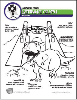 Jurassic Park Listening Glyph Worksheet
