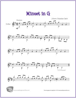 Minuet in G Guitar Sheet Music