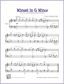 Minuet in G Minor Sheet Music