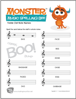 Monster Musical Spelling Bee