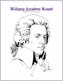 Mozart Coloring Page
