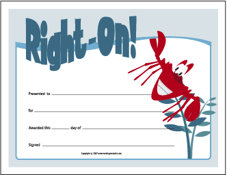 Right On! Music Award Certificate (Scooter)