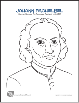 Johann Pachelbel Composer Coloring Page