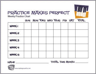 Piano Practice Chart
