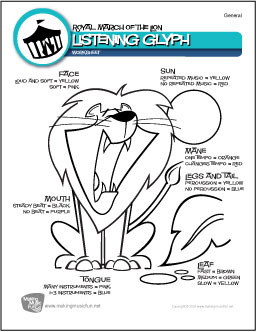 Royal March of the Lion Listening Glyph Worksheets