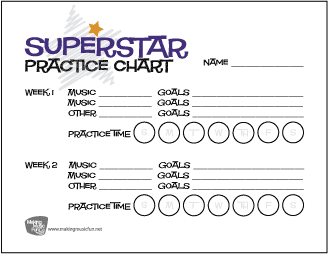 Superstar Practice Chart