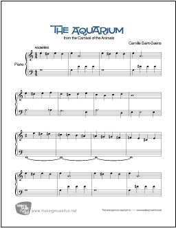 The Aquarium Beginner Piano Sheet Music