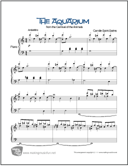 The Aquarium Easy Piano Sheet Music