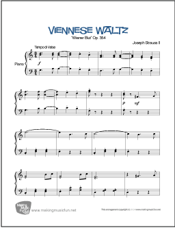 Viennese Waltz Easy Piano Sheet Music