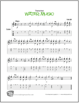 Water Music Guitar Solo Sheet Music