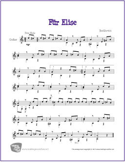 Für Elise Guitar Sheet Music