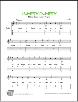 Humpty Dumpty Guitar Sheet Music