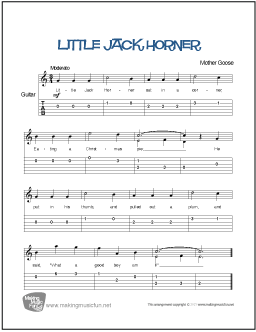 Little Jack Horner Guitar Sheet Music