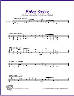 Major Scales for Clarinet