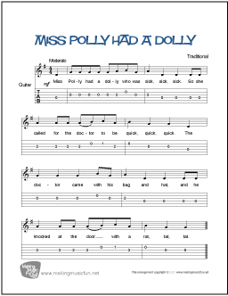 Miss Polly Had a Dolly Guitar Sheet Music
