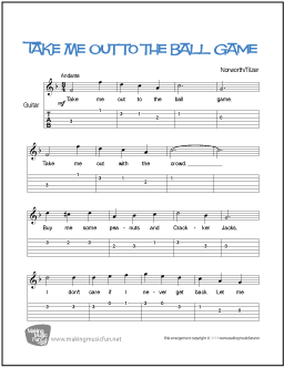 Take Me Out to the Ball Game Guitar Sheet Music