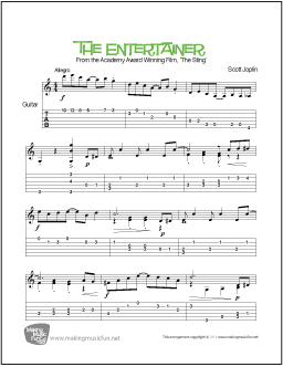 The Entertainer Guitar Sheet Music