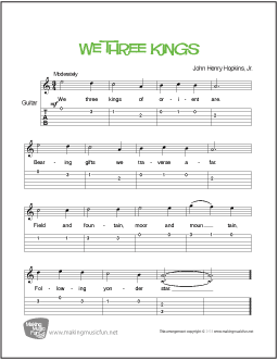 We Three Kings Guitar Sheet Music