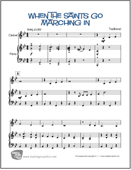 When the Saints Go Marching In Clarinet
