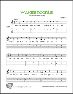Yankee Doodle Guitar Sheet Music